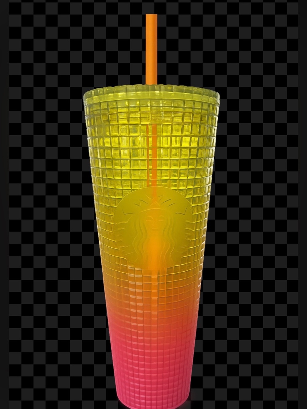 Starbucks Ombre Yellow to Pink Tumbler with Straw